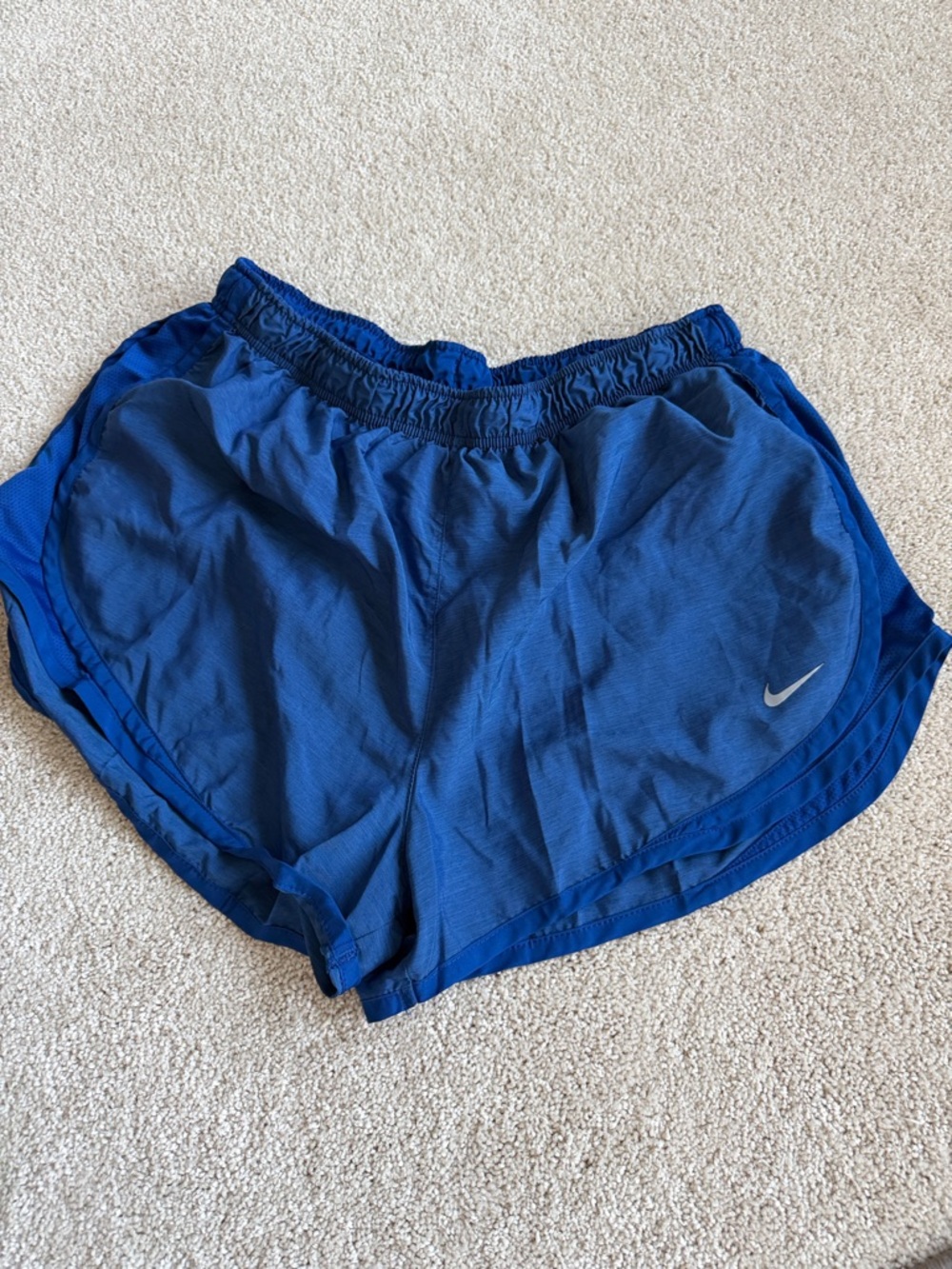 Nike Women’s Royal Blue Athletic Shorts with Silver Swoosh